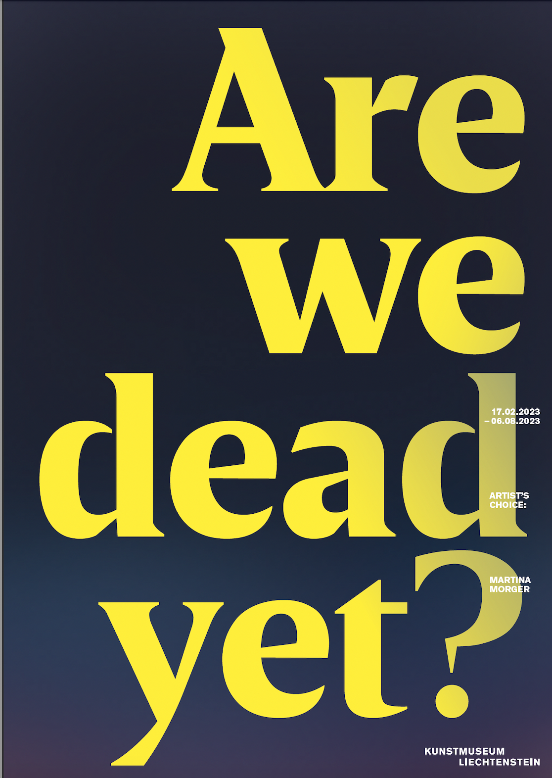Martina Morger: Are we dead yet?