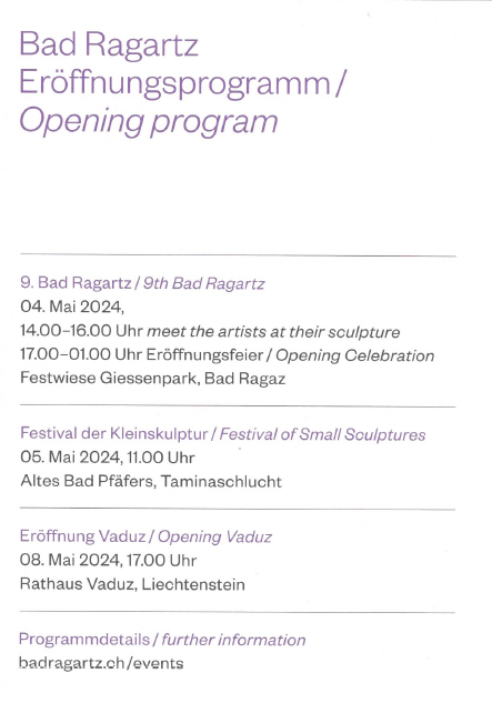 Katharina Bierreth-Hartungen, Heinz Nitzsche, Beate Frommelt uvm: Bad RagARTz – 9. Schweizerische Triennale der Skulpturen
