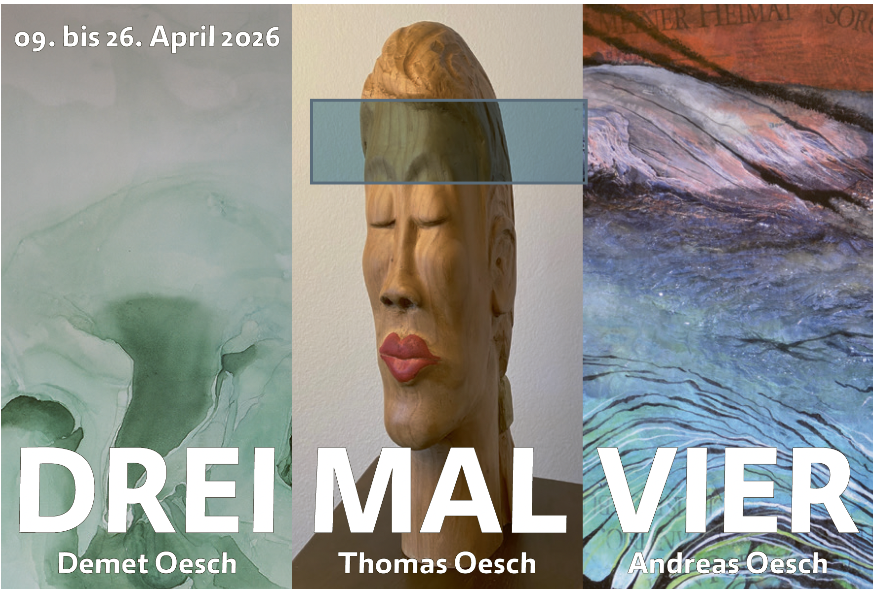 Andy Oesch: «DREI MAL VIER» – Eine Ausstellung in dreifacher «Vierfalt»